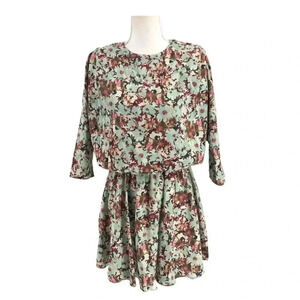 Zara Structured Blouson Mini Dress Floral Retro Vibes (Size XS)